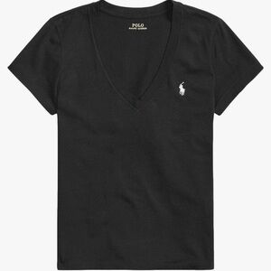 Ralph Lauren Polo Women's Classic Pony Logo V-Neck Tee: Polo Black - Medium